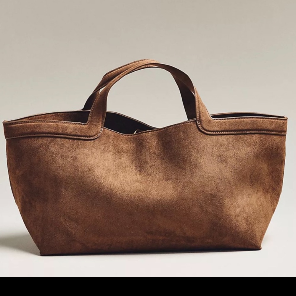 Anthropology Faux-Suede Wast West Tote. Price firm
